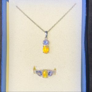 Sterling Silver Necklace and Ring Set